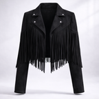 Tara Williams | Fringe Suede Cropped Jacket For Women