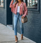 Tara Williams | Fringe Suede Cropped Jacket For Women