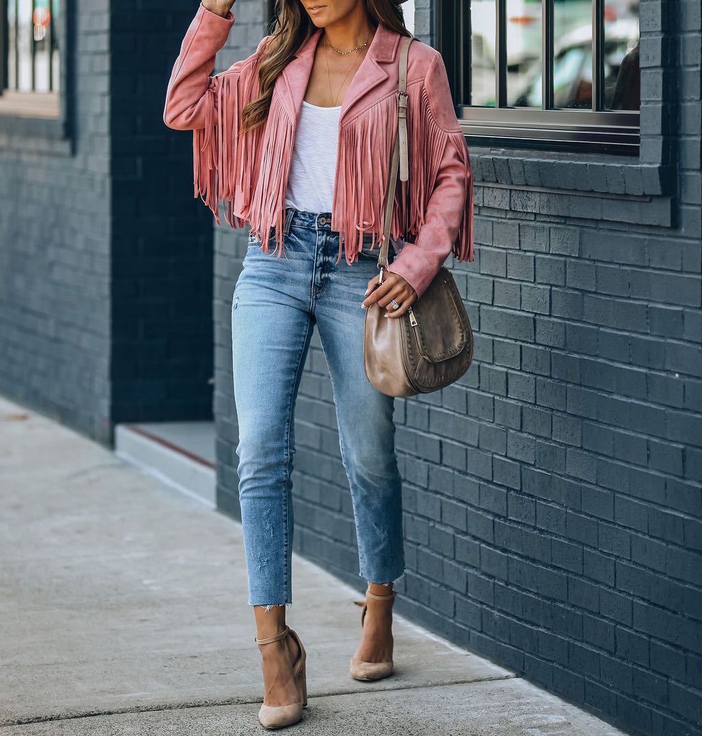 Tara Williams | Fringe Suede Cropped Jacket For Women