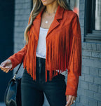 Tara Williams | Fringe Suede Cropped Jacket For Women