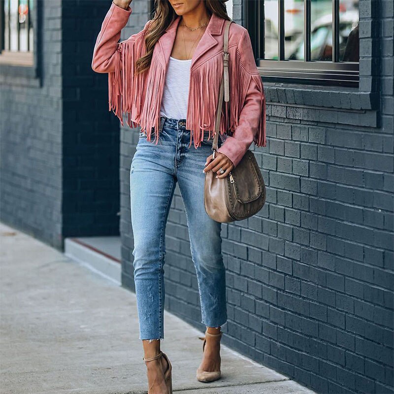 Bianca Rossi | Fringe Leather Jacket For Women