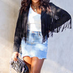 Bianca Rossi | Fringe Leather Jacket For Women