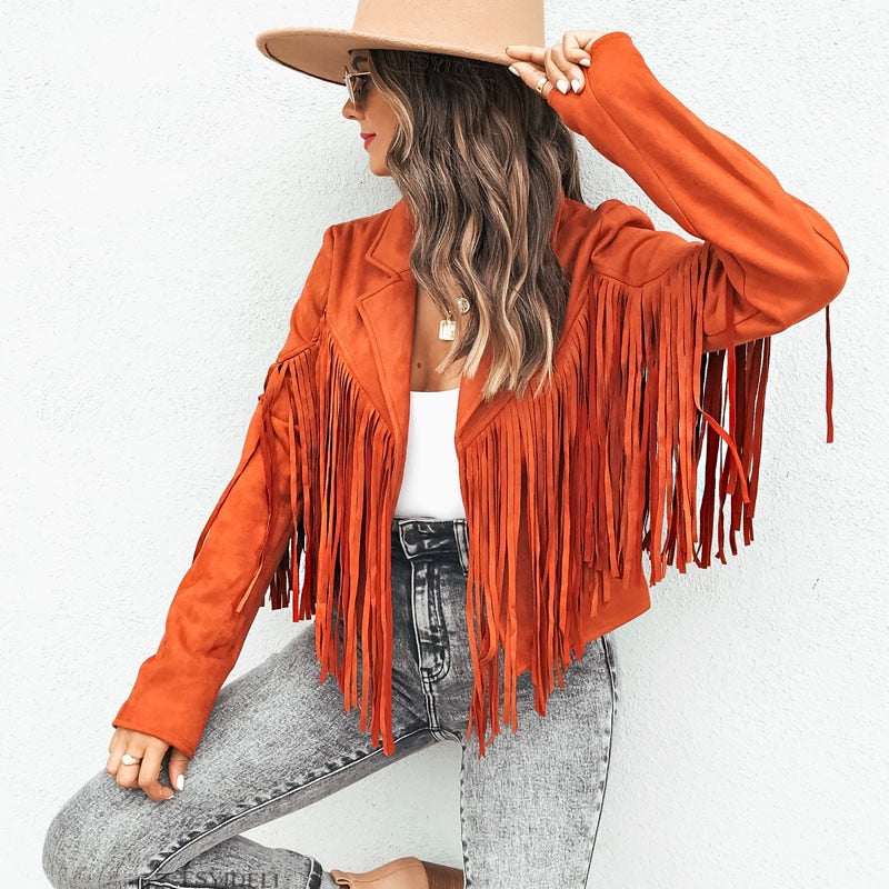 Bianca Rossi | Fringe Leather Jacket For Women