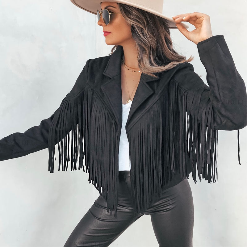 Bianca Rossi | Fringe Leather Jacket For Women