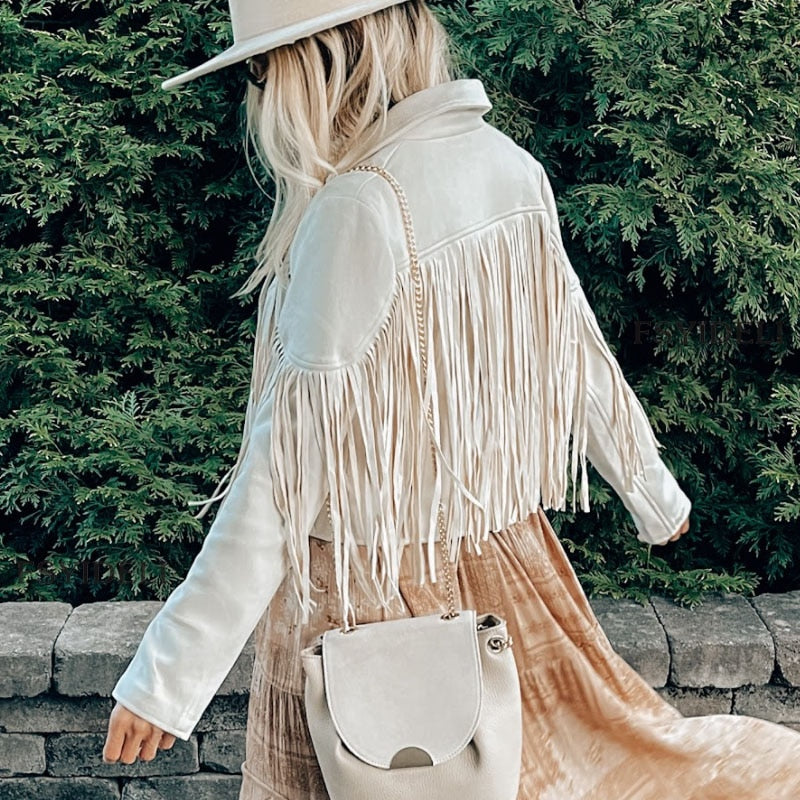 Bianca Rossi | Fringe Leather Jacket For Women