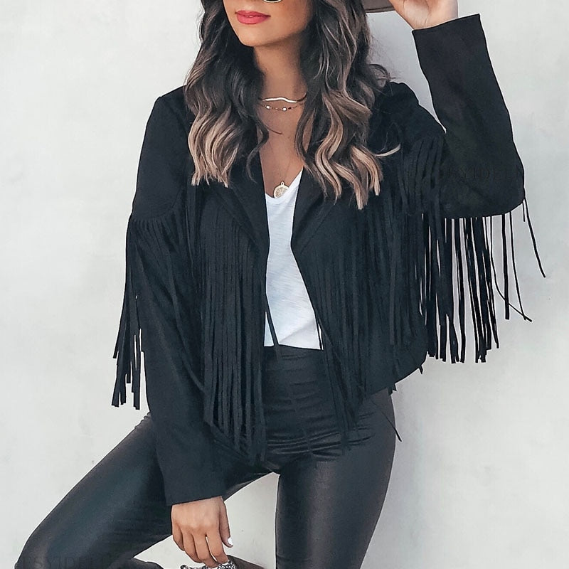 Bianca Rossi | Fringe Leather Jacket For Women