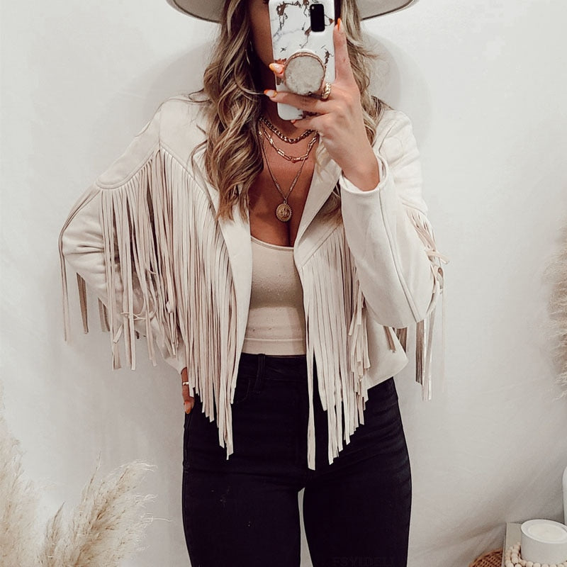 Bianca Rossi | Fringe Leather Jacket For Women