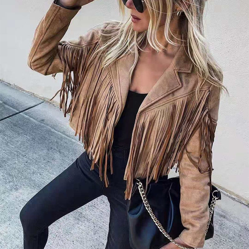 Bianca Rossi | Fringe Leather Jacket For Women