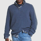 Lorenzo Moretti | Ribbed Knit Half-Zip Sweater For Men