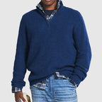 Lorenzo Moretti | Ribbed Knit Half-Zip Sweater For Men