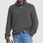 Lorenzo Moretti | Ribbed Knit Half-Zip Sweater For Men