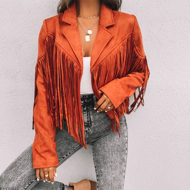 Bianca Rossi | Fringe Leather Jacket For Women