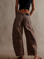 Leilani Monroe | Leopard Print Barrel Jeans For Women