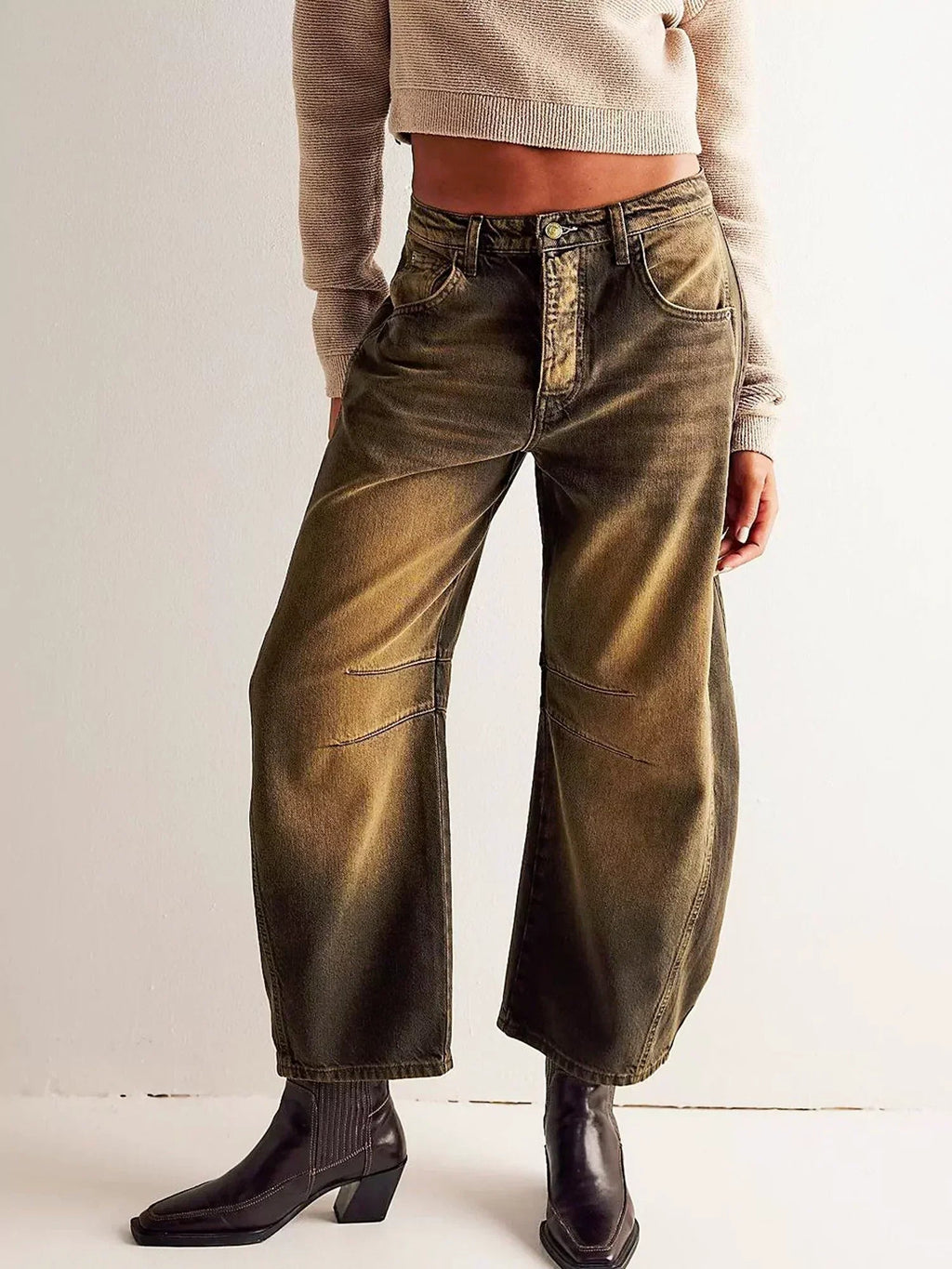 Leilani Monroe | Leopard Print Barrel Jeans For Women