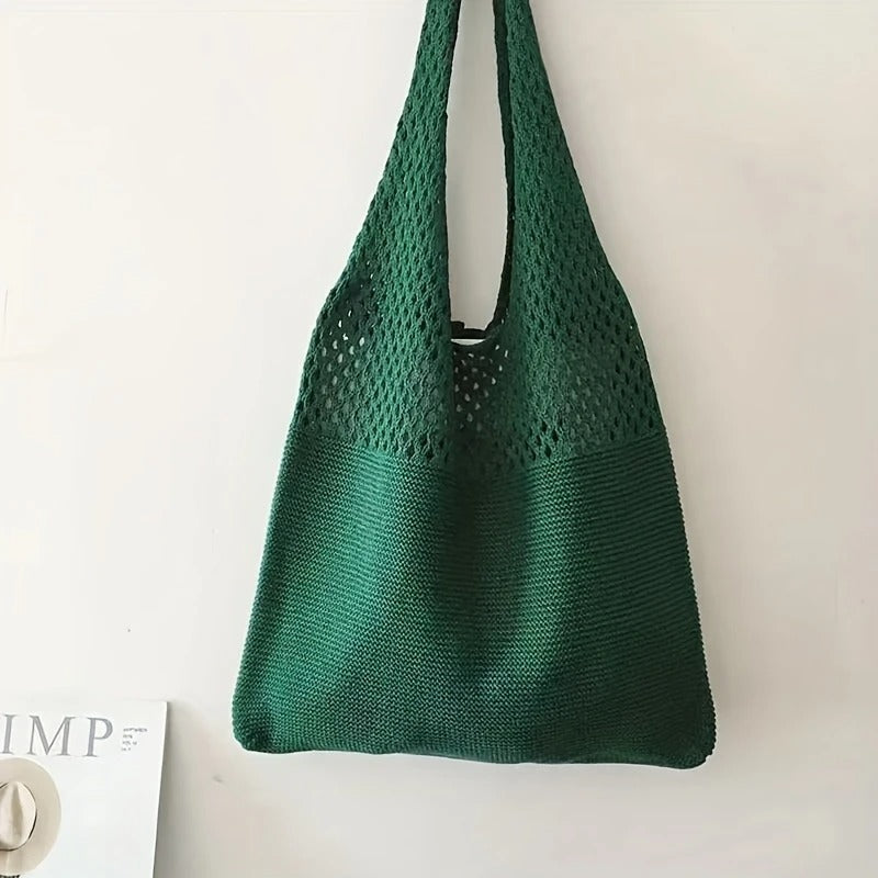Women's Mesh-Knit Shoulder Bag Tote Handbag