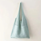 Women's Mesh-Knit Shoulder Bag Tote Handbag