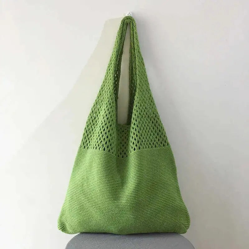 Women's Mesh-Knit Shoulder Bag Tote Handbag
