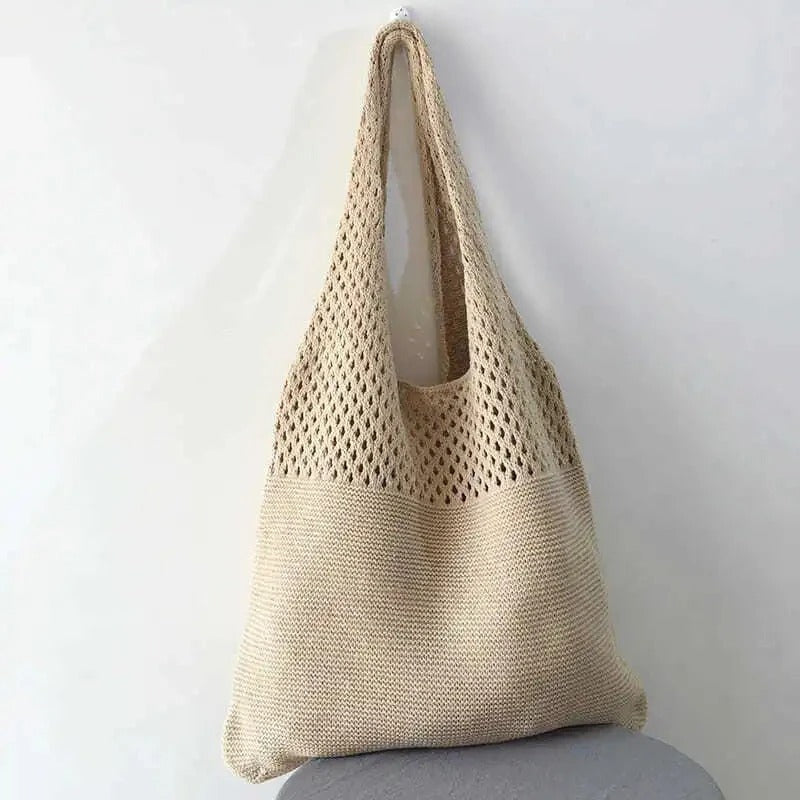 Women's Mesh-Knit Shoulder Bag Tote Handbag
