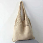 Women's Mesh-Knit Shoulder Bag Tote Handbag