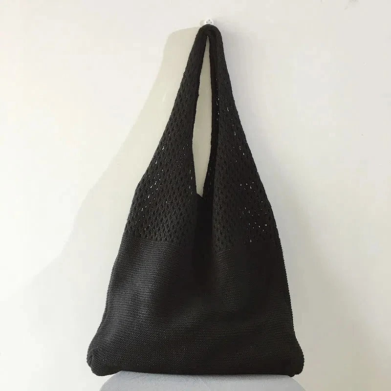 Women's Mesh-Knit Shoulder Bag Tote Handbag