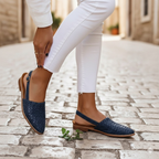 Isabella Rossi | Woven Leather Slip-On Flats with Artisan Finish For Women