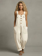 Women's Relaxed Overalls with Wide Straps for Autumn Everyday Everyday Wear