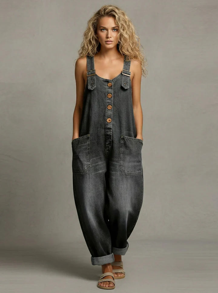 Women's Relaxed Overalls with Wide Straps for Autumn Everyday Everyday Wear
