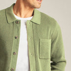 Men's Cardigan Button Up Knit Patch Pockets Collar — view 5