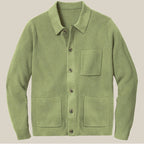 Men's Cardigan Button Up Knit Patch Pockets Collar — view 6
