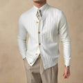Men's Cardigan Ribbed Knit V-Neck Button Up Slim Fit — view 1