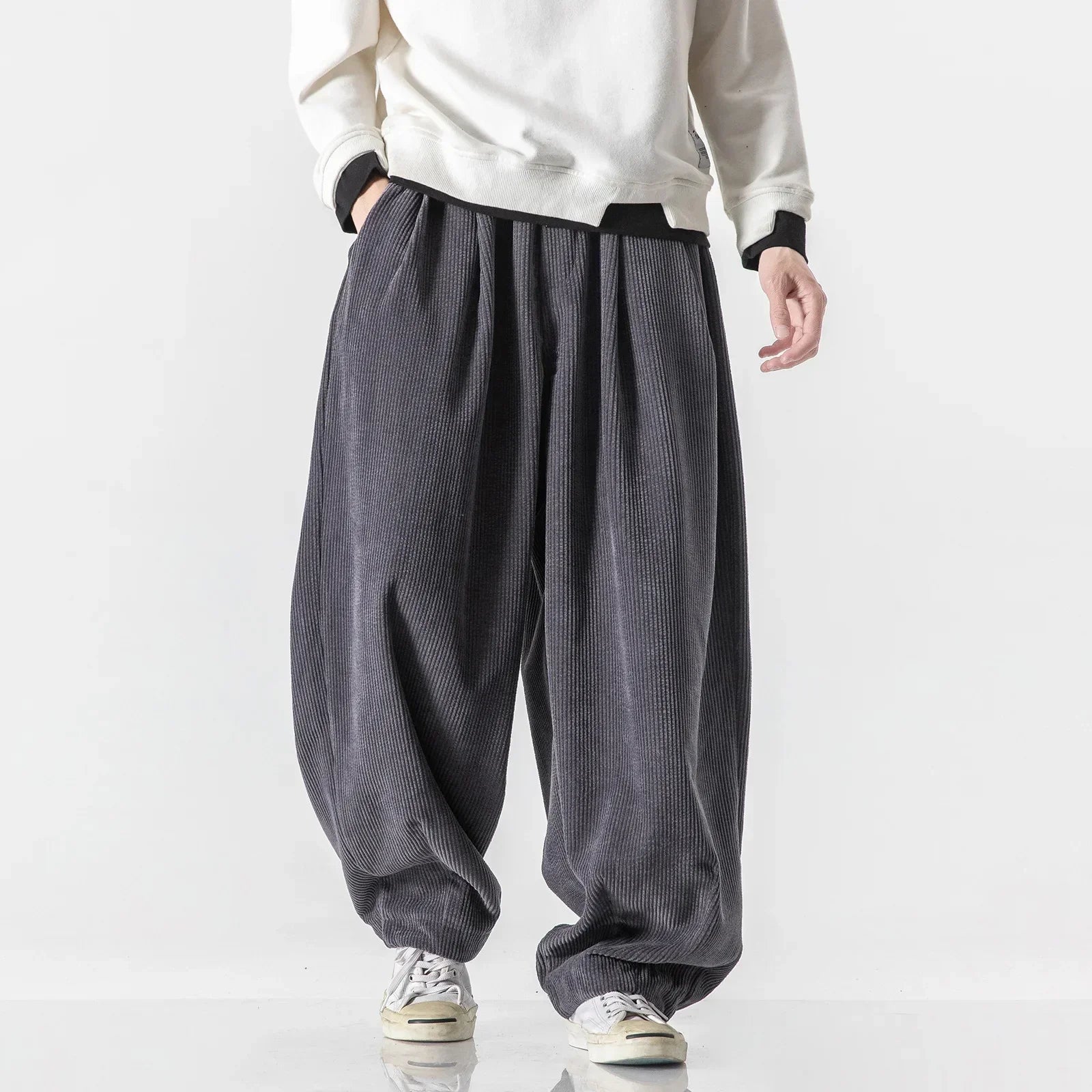 Men's Sweatpants Wide Leg Baggy Elastic Waist — view 4