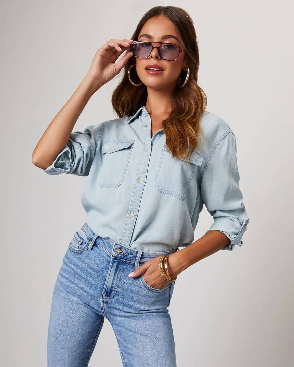 Elena Moretti | Casual Denim Shirt For Women