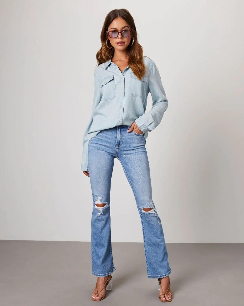 Elena Moretti | Casual Denim Shirt For Women