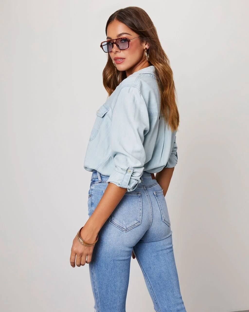 Elena Moretti | Casual Denim Shirt For Women