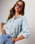 Elena Moretti | Casual Denim Shirt For Women
