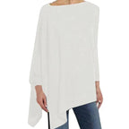 Women's Cotton Asymmetrical Tunic Top with Loose Fit for Autumn Everyday Wear