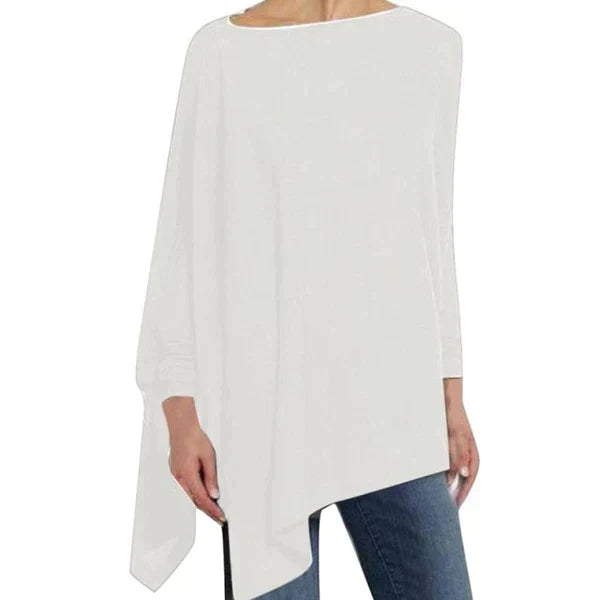 Women's Cotton Asymmetrical Tunic Top with Loose Fit for Autumn Everyday Wear