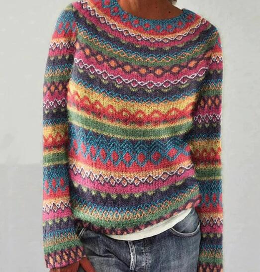 Rosalie Bellini | Rainbow Stripe Knit Sweater For Women