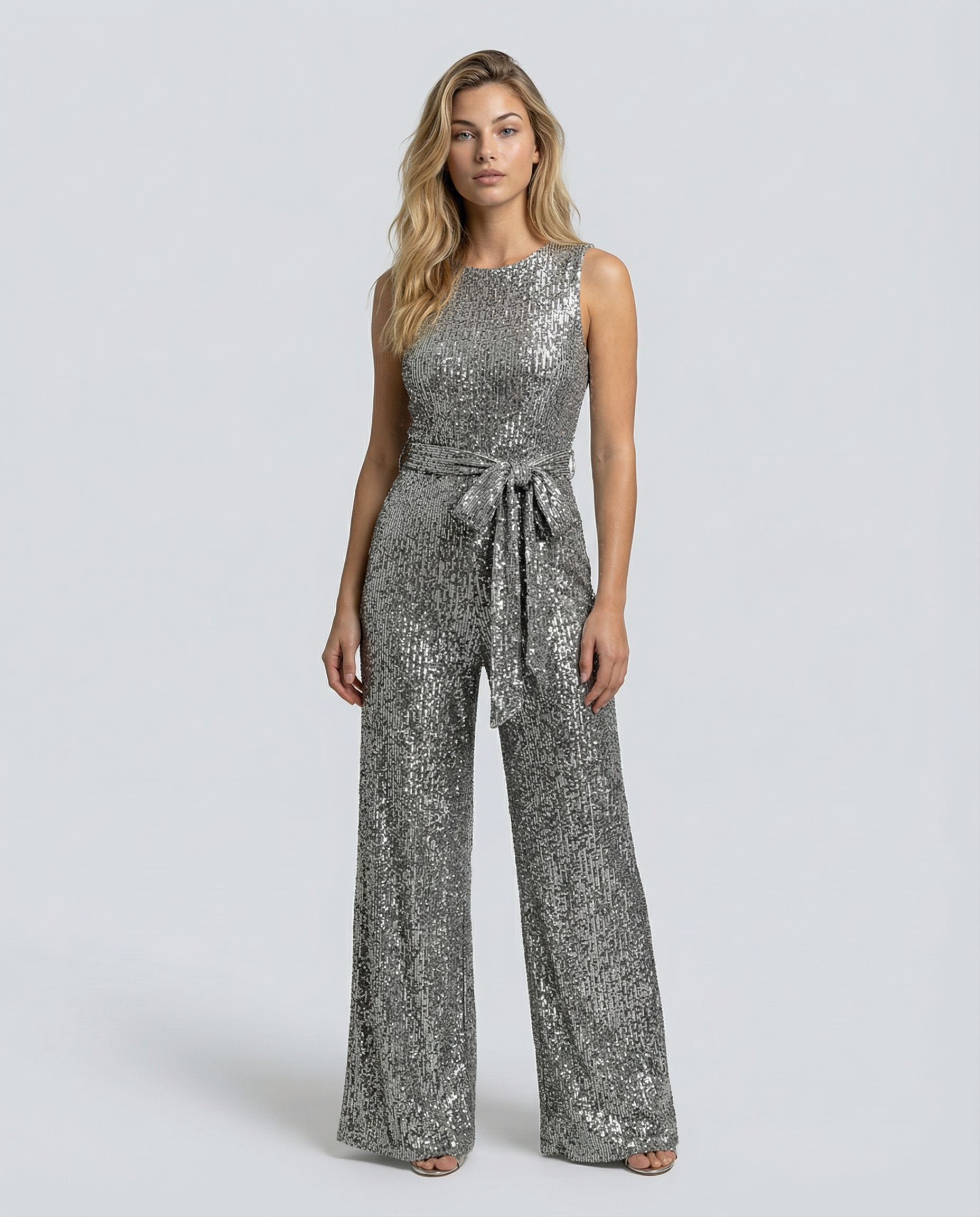 Sophie Bellini | Gold Sequin Evening Jumpsuit For Women