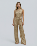 Sophie Bellini | Gold Sequin Evening Jumpsuit For Women