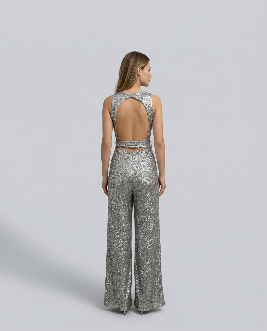 Sophie Bellini | Gold Sequin Evening Jumpsuit For Women