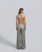 Sophie Bellini | Gold Sequin Evening Jumpsuit For Women