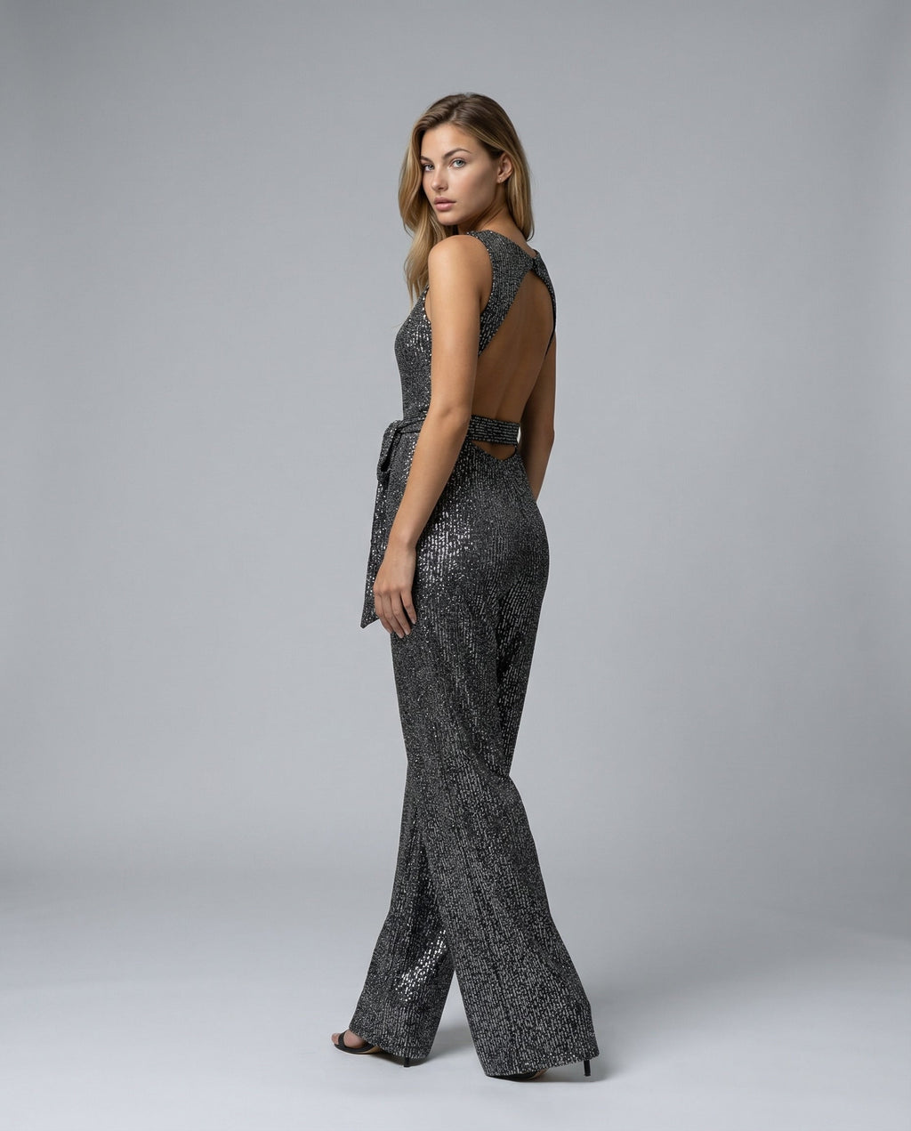 Sophie Bellini | Gold Sequin Evening Jumpsuit For Women