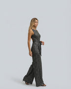 Sophie Bellini | Gold Sequin Evening Jumpsuit For Women