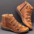 Women's Leather Ankle Boots Barefoot Minimalist Flat Shoes
