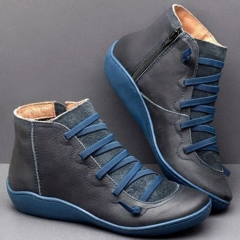 Women's Leather Ankle Boots Barefoot Minimalist Flat Shoes