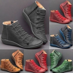 Women's Leather Ankle Boots Barefoot Minimalist Flat Shoes