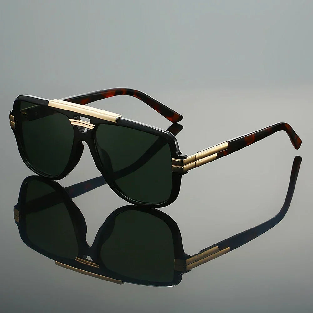 Unisex UV400 Retro Square Aviator Acetate Sunglasses