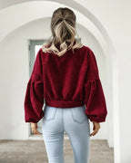 Corduroy Jacket for Women Cropped Bomber Everyday Coat
