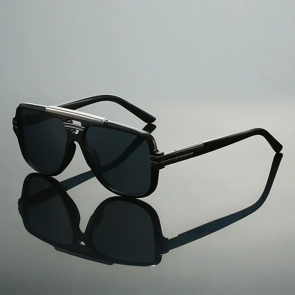 Unisex UV400 Retro Square Aviator Acetate Sunglasses